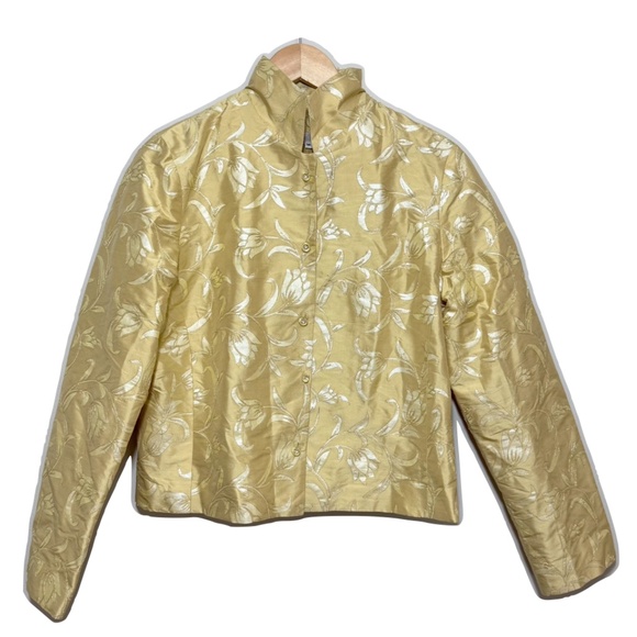 Connie Roberson Silk Jacket in Gold/Champagne Size Medium
